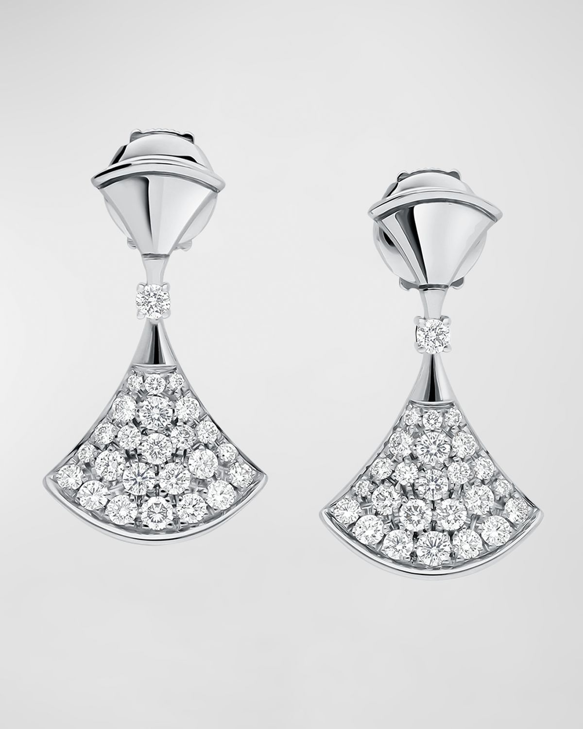 BVLGARI Divas ' Dream 18k White Gold Diamond Drop Earrings