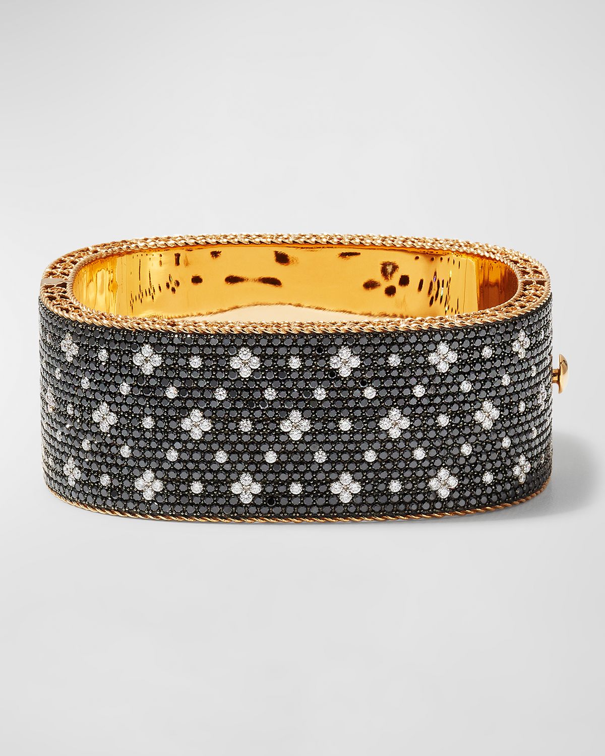 Roberto Coin 18K Rose Gold Black & White Diamond Bangle