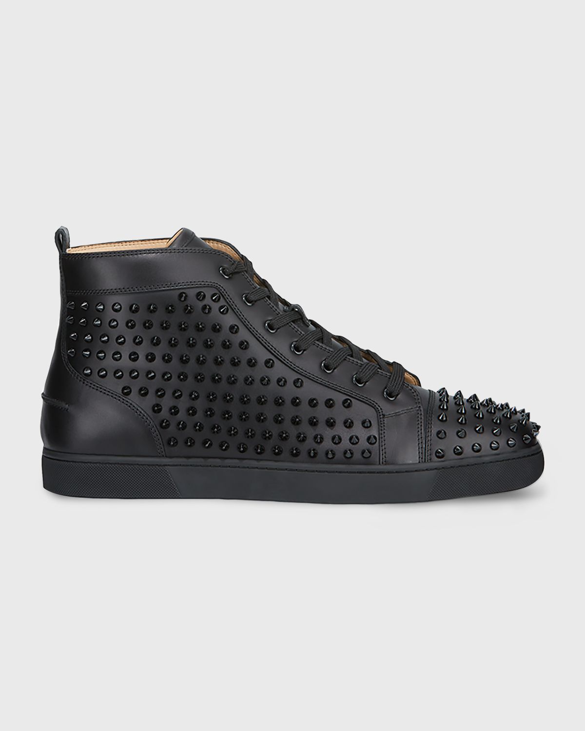 Christian Louboutin Men 's Louis Mid-Top Spiked Leather Sneakers | Thumbnail 3 Christian Louboutin Men 's Louis Mid-Top Spiked Leather Sneakers | Thumbnail 3