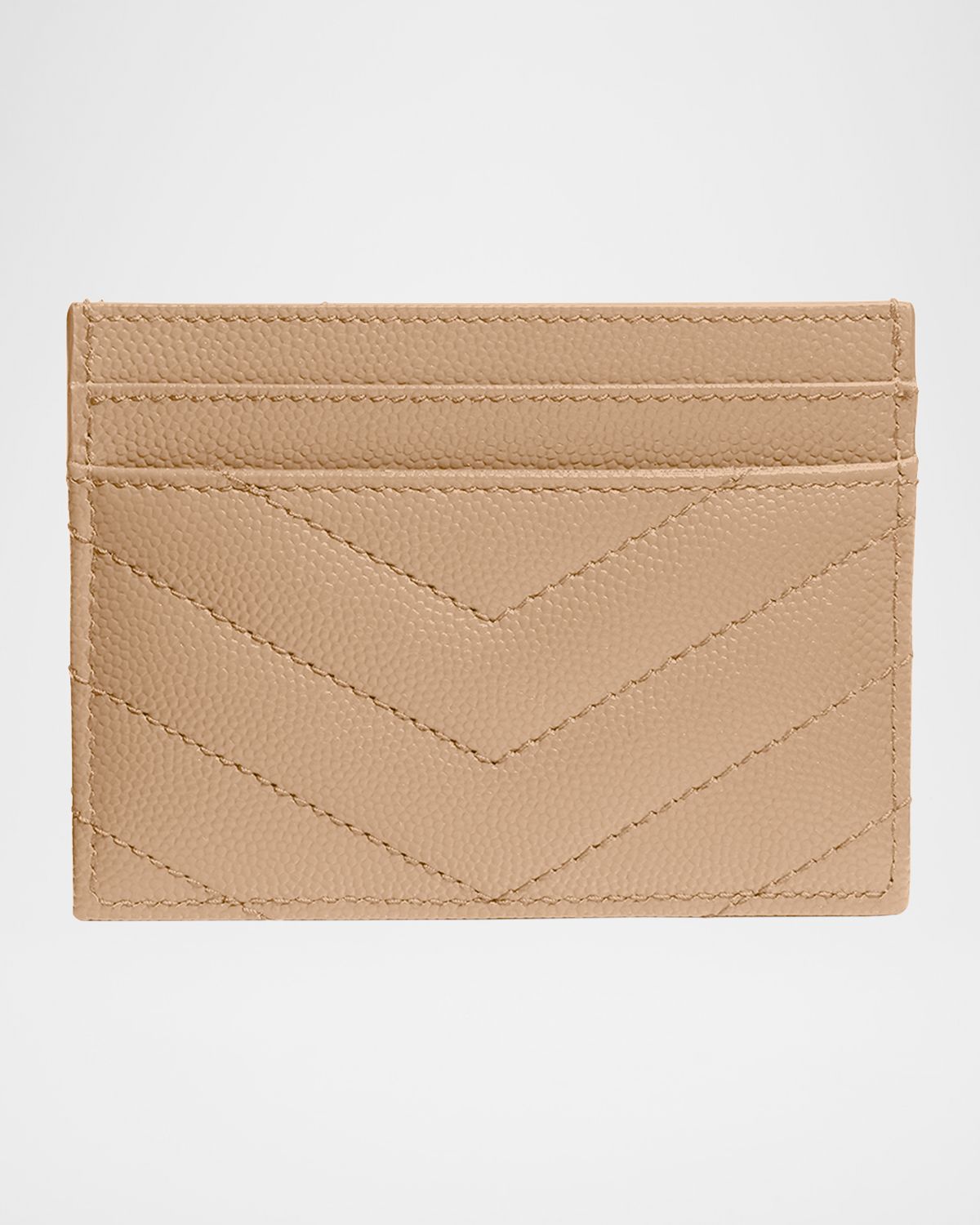 Saint Laurent Cassandre YSL Monogram Card Case in Grained Leather
