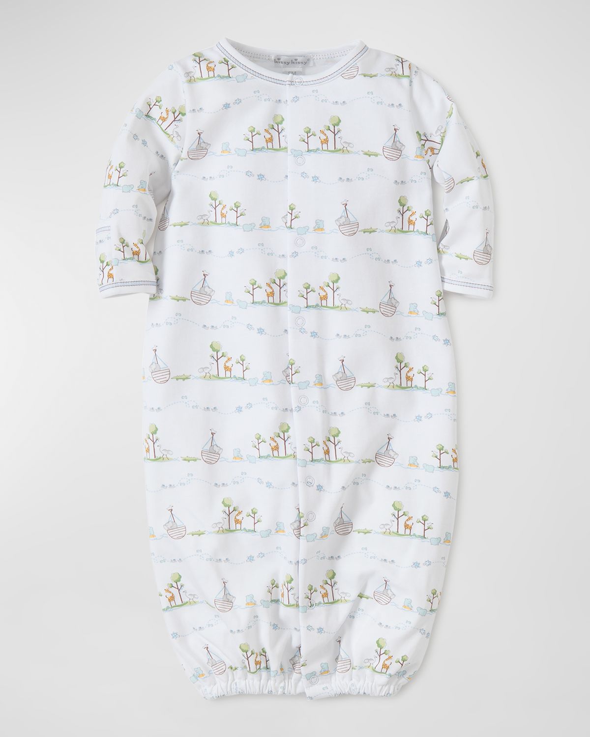 Kissy Kissy Noah 's Ark Printed Convertible Sleep Gown, Size Newborn-Small | Thumbnail 4 Kissy Kissy Noah 's Ark Printed Convertible Sleep Gown, Size Newborn-Small | Thumbnail 4