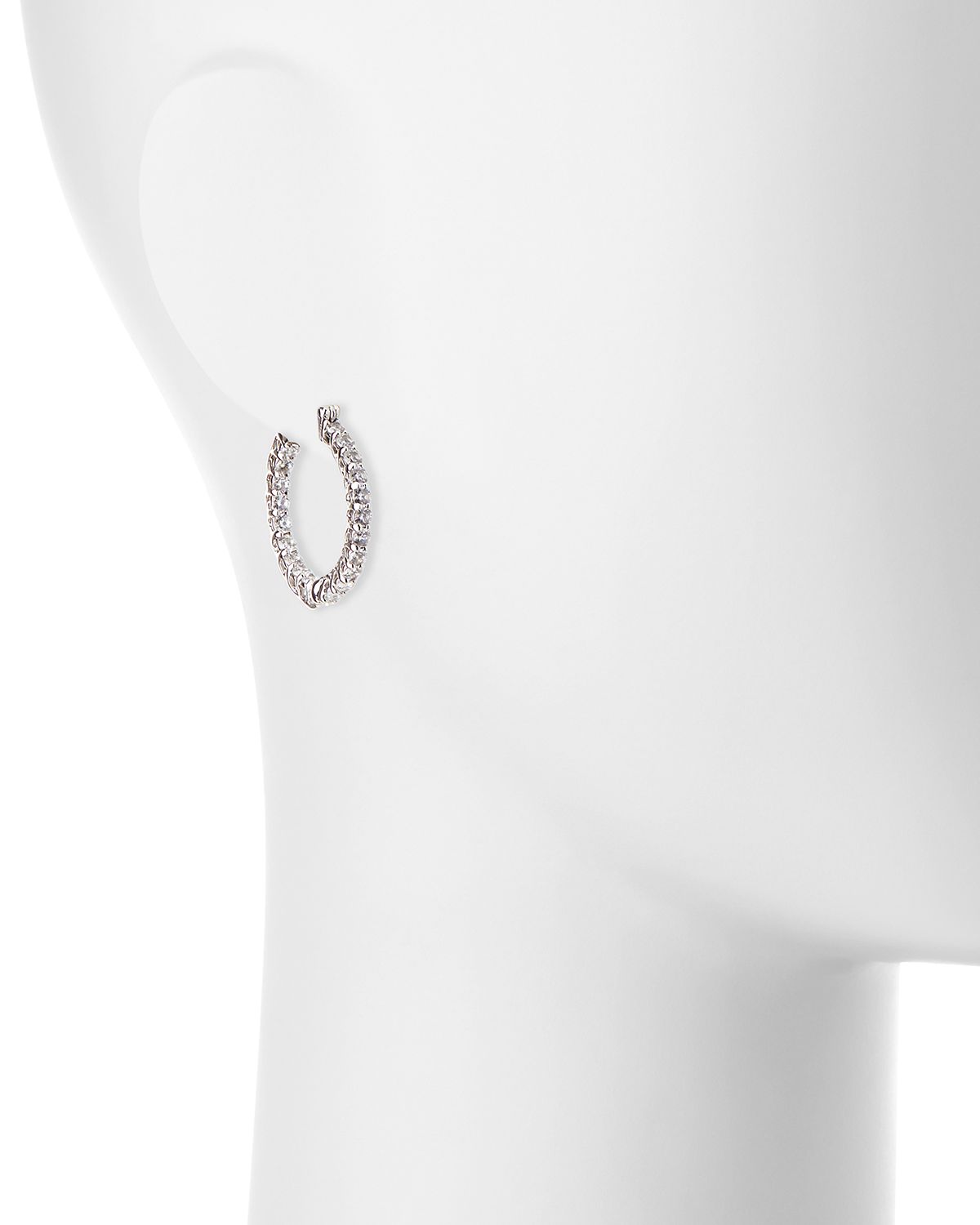 Fantasia by DeSerio CZ Crystal Infinity Hoop Earrings