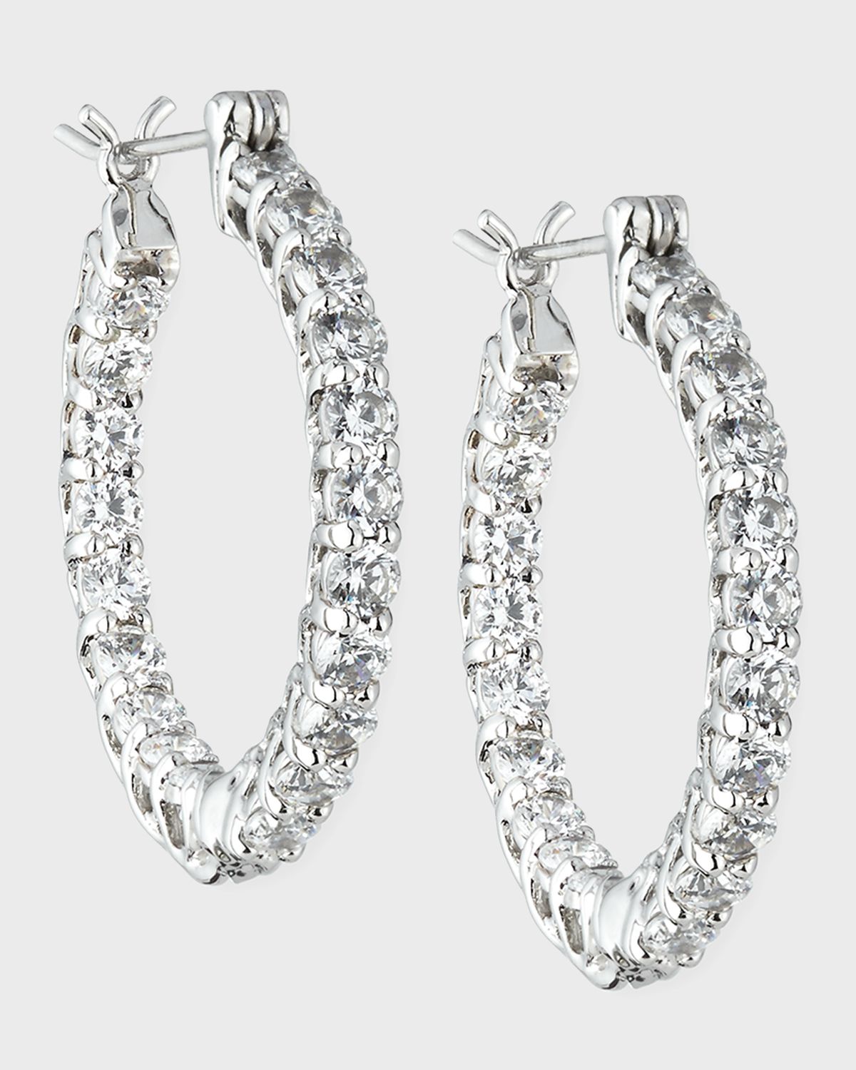 Fantasia by DeSerio CZ Crystal Infinity Hoop Earrings