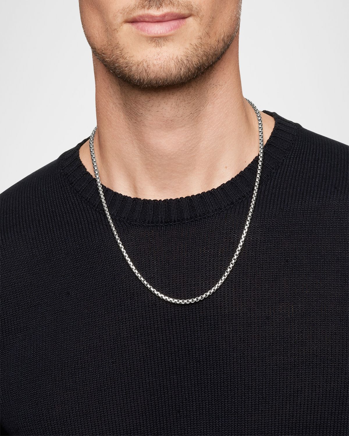David Yurman Men 's Box Chain Necklace in Silver/3.6mm