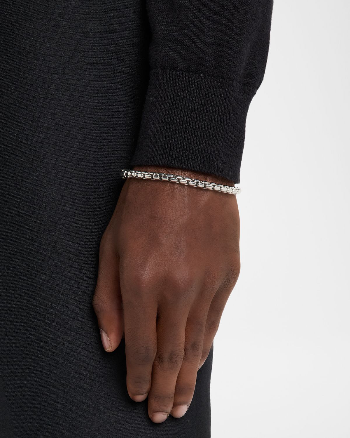 David Yurman Men 's Large Box Chain Bracelet in Silver, 5mm