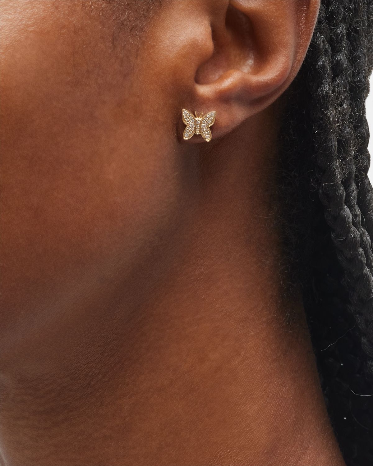 Sydney Evan 14k Diamond Butterfly Single Stud Earring