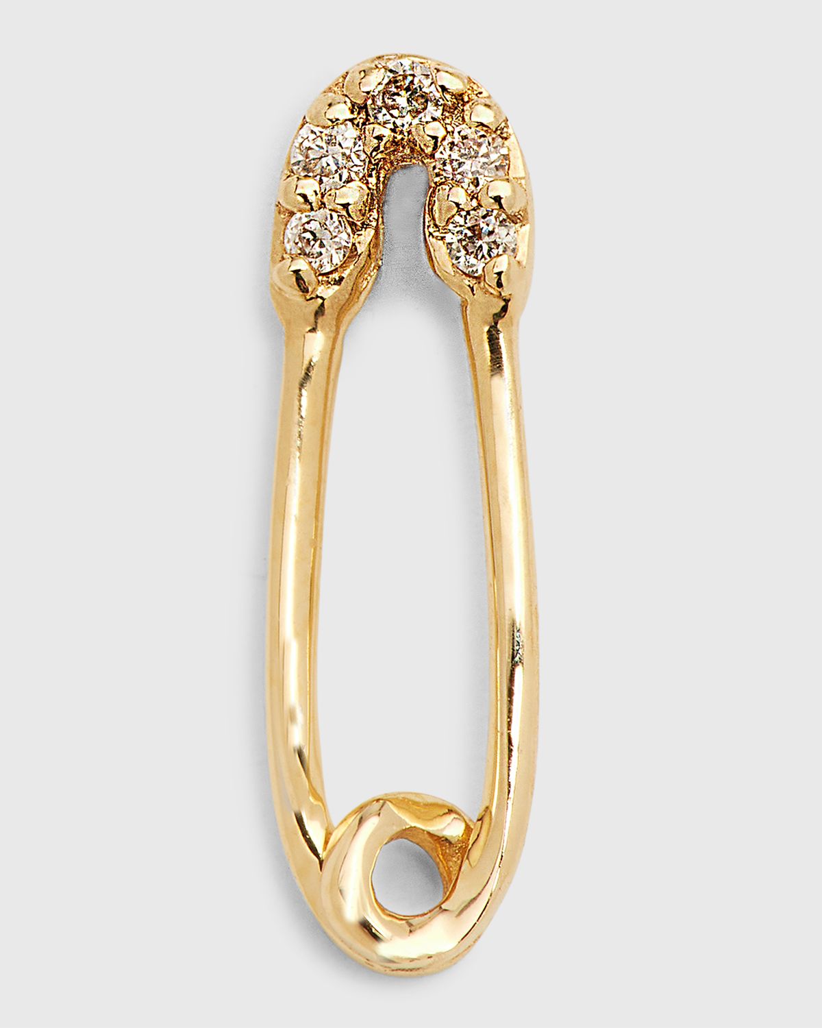 Sydney Evan 14K Yellow Gold Diamond Safety Pin Stud Earring, Single