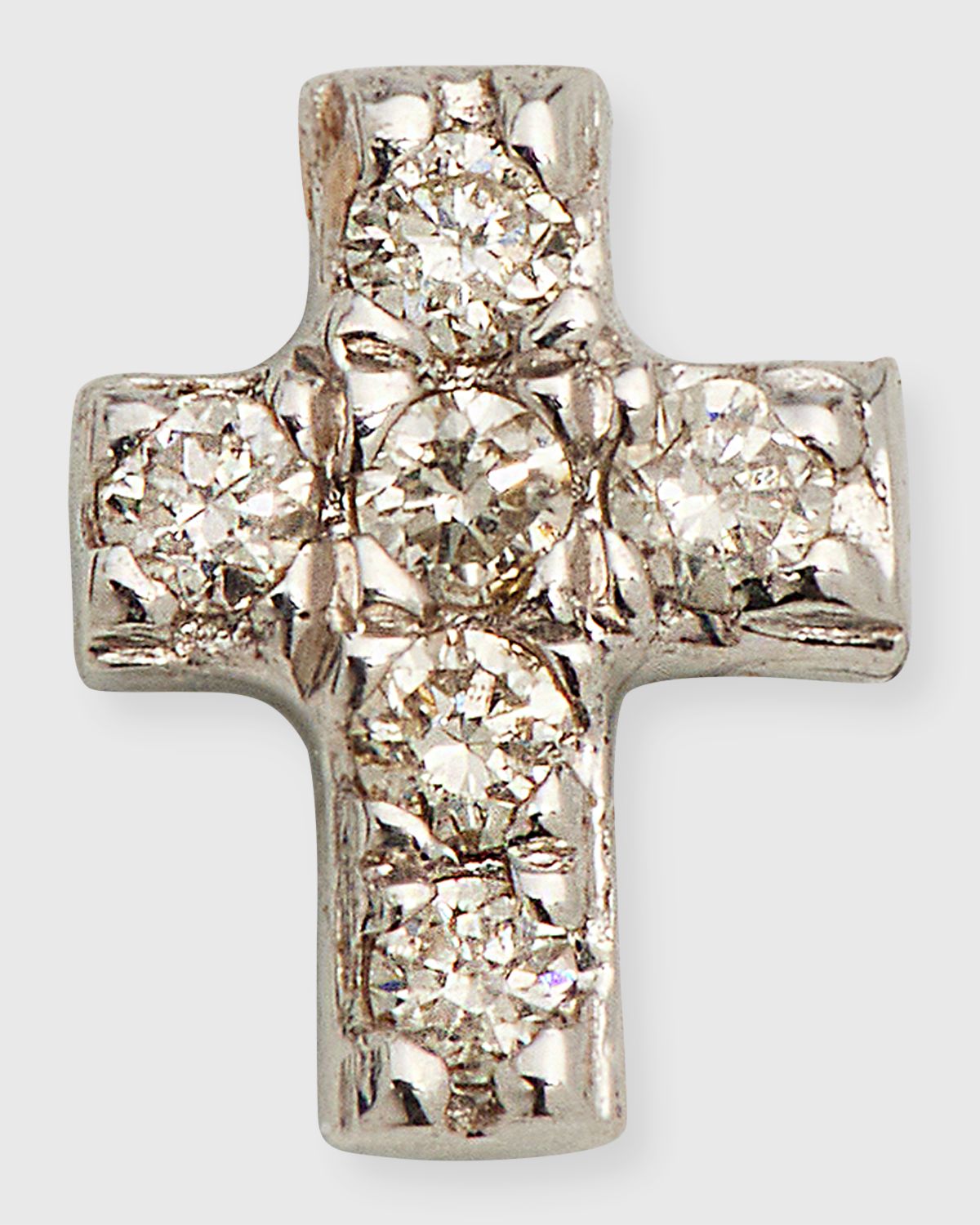 Sydney Evan 14K Yellow Gold Diamond Cross Earring, Single