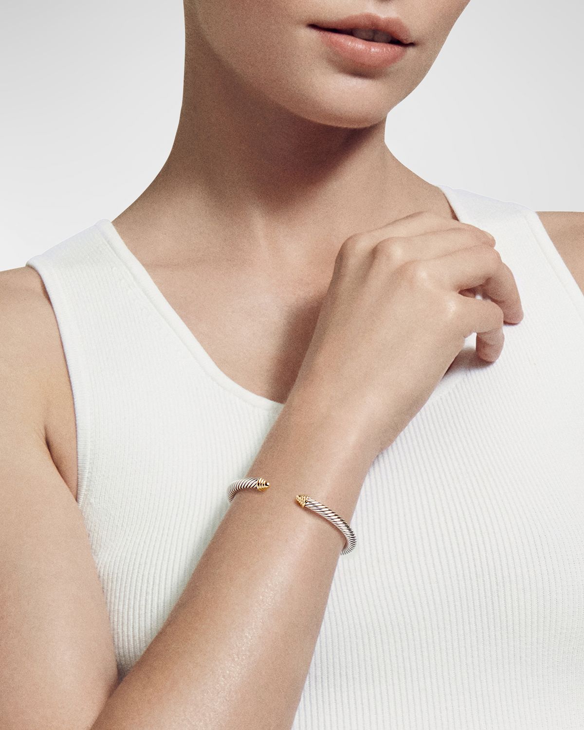 David Yurman Cable Bracelet in Silver with 14K Gold