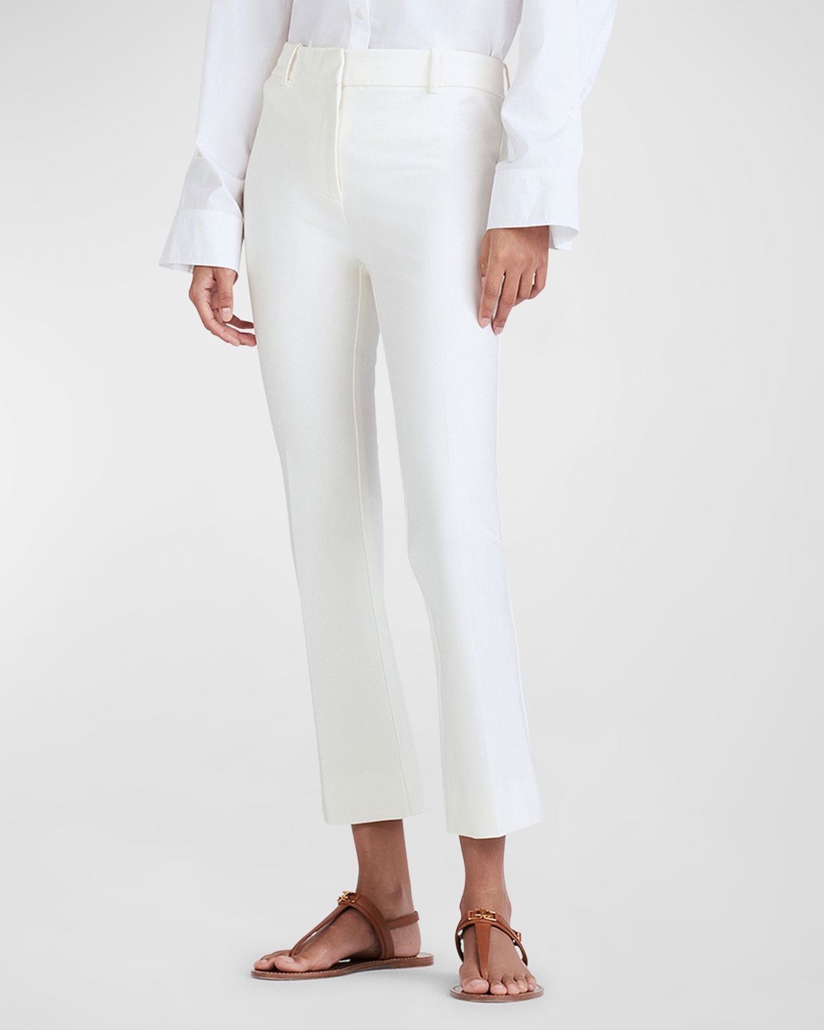 Derek Lam 10 Crosby Stretch-Cotton Cropped Flare Trousers | Thumbnail 4