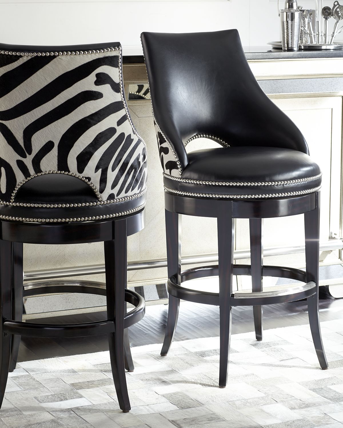 Ambella Zebrano Swivel Barstool 31"