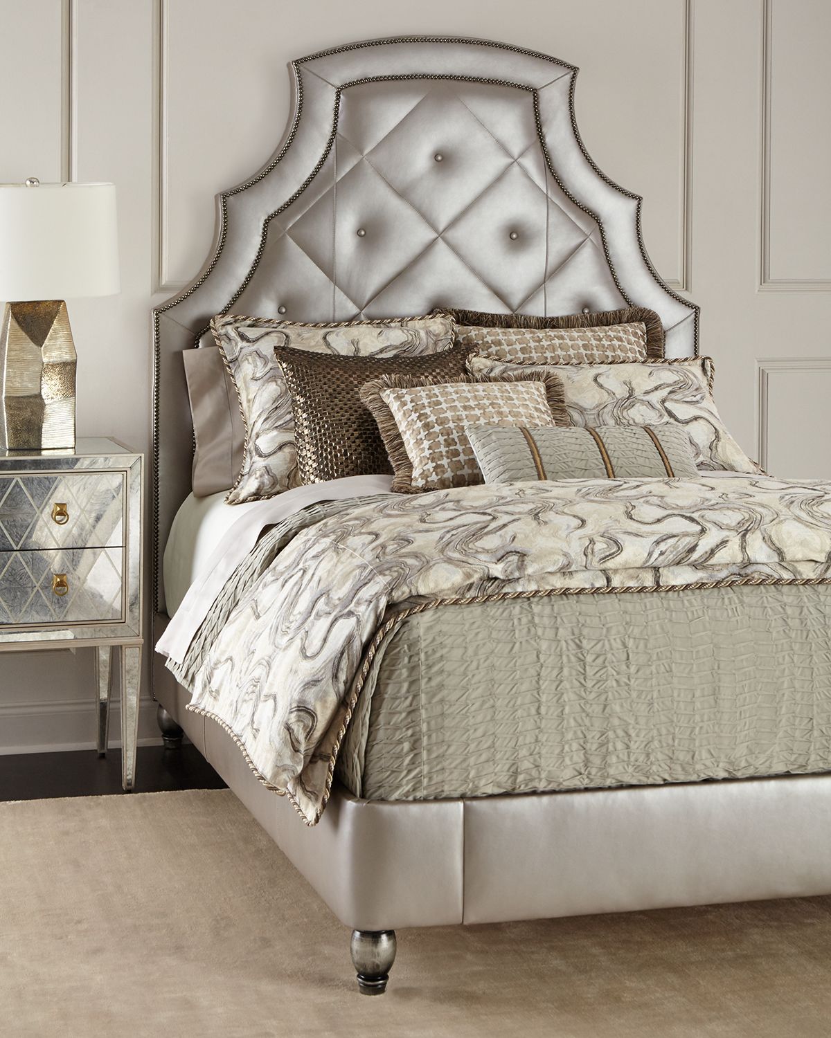 Old Hickory Tannery Bambi Quilted-Leather Queen Bed | Thumbnail 4 Old Hickory Tannery Bambi Quilted-Leather Queen Bed | Thumbnail 4