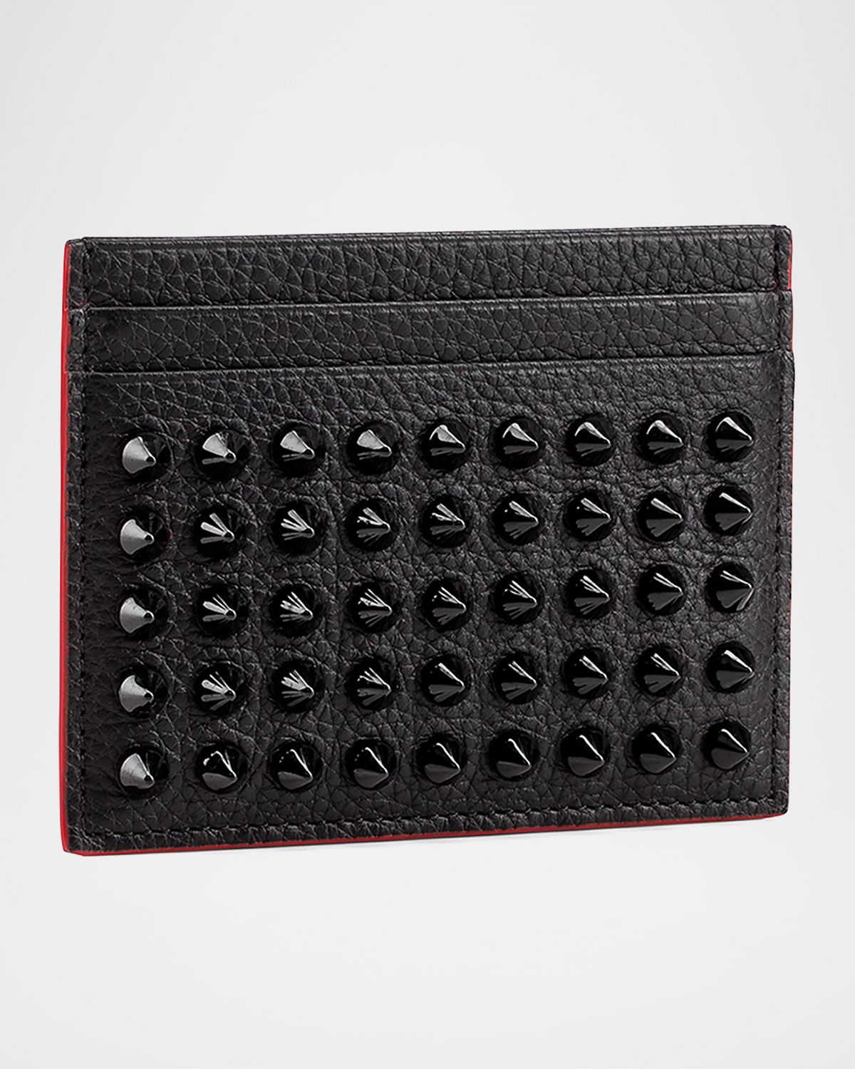 Christian Louboutin Men 's Kios Spiked Leather Card Case