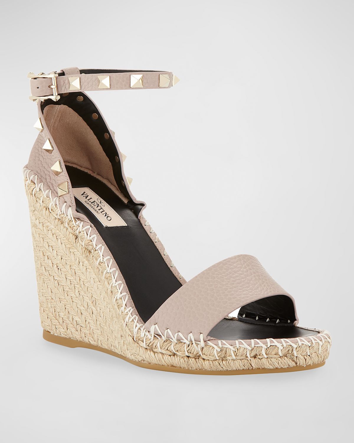 Valentino Garavani Rockstud Double Espadrille Wedge Sandals