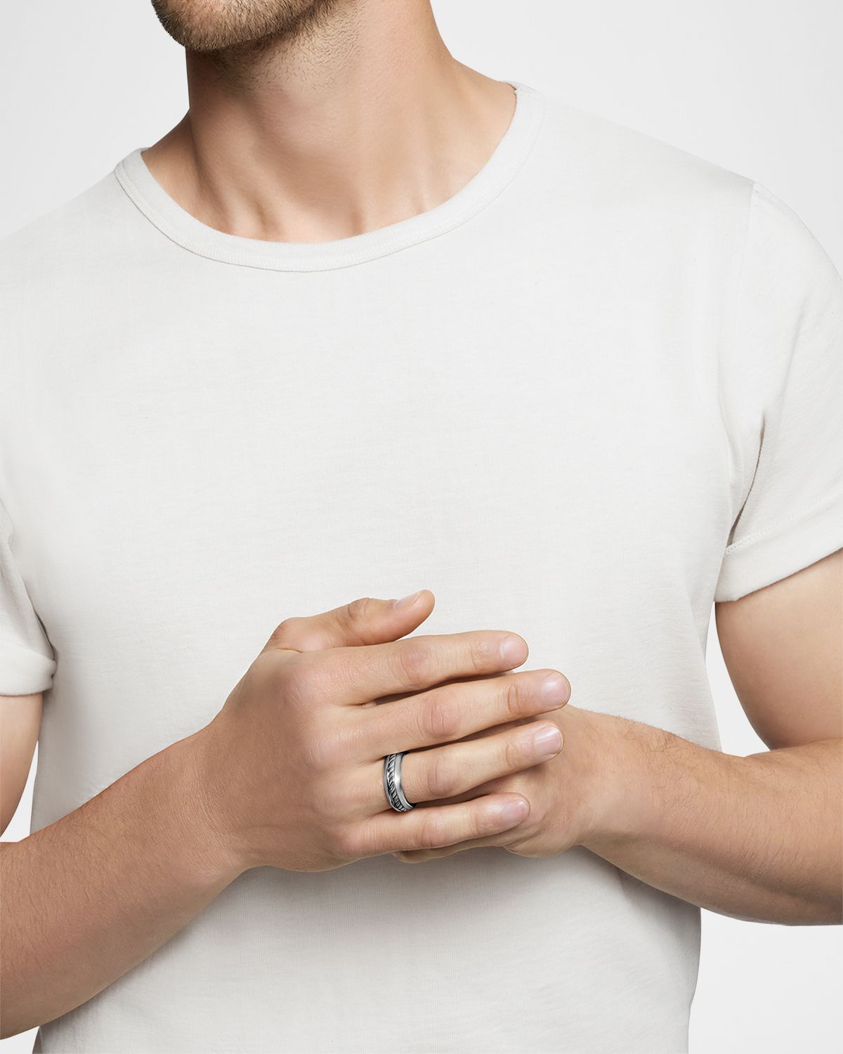 David Yurman 8mm Men 's Cable Ring in Silver