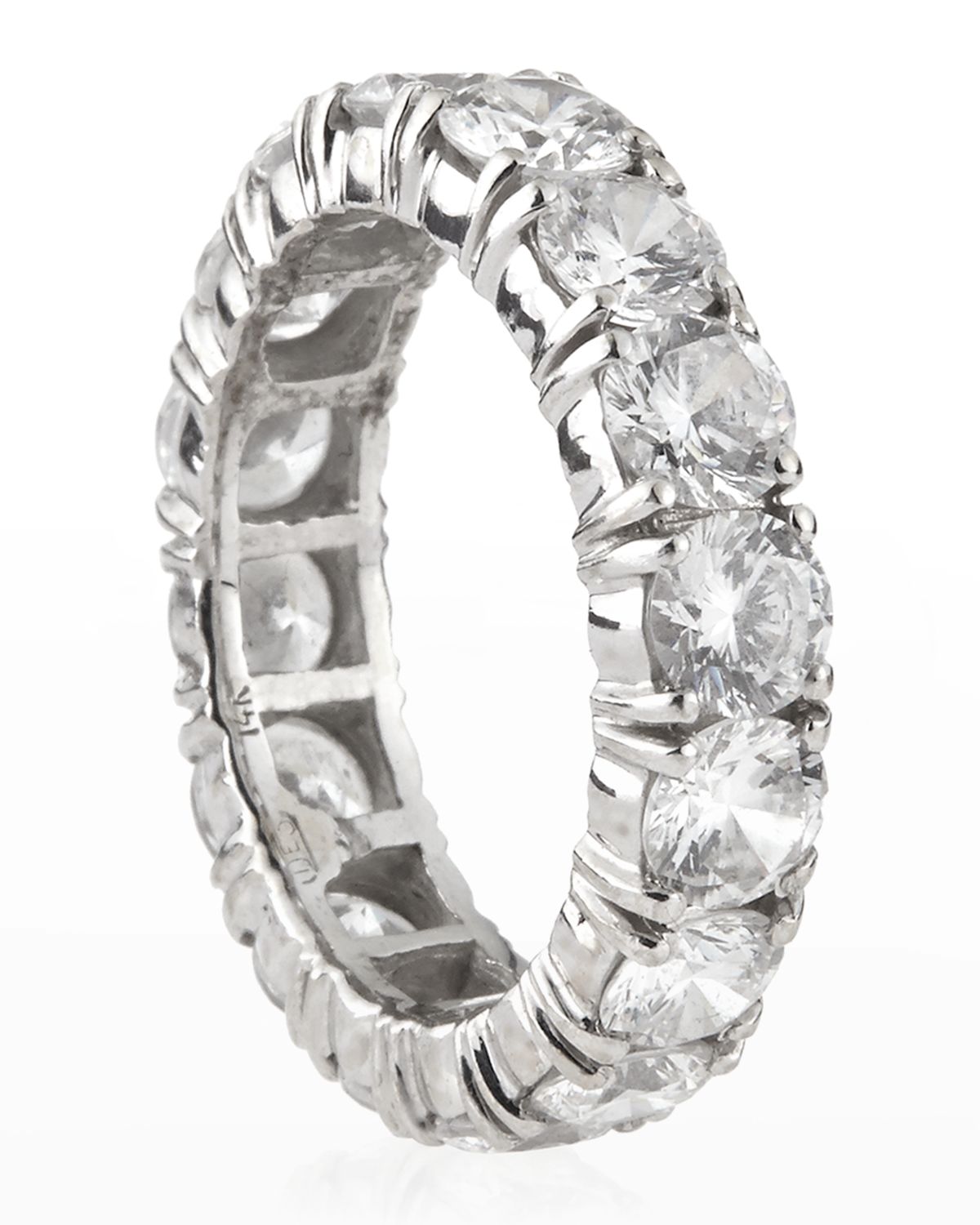 Fantasia by DeSerio 14k White Gold 4-Prong Round Eternity Band
