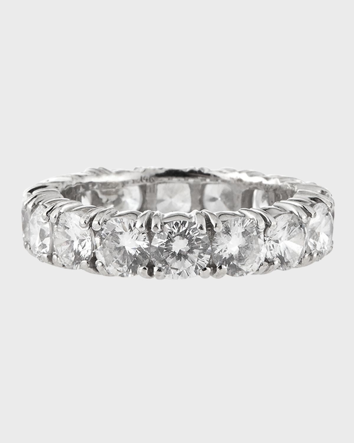 Fantasia by DeSerio 14k White Gold 4-Prong Round Eternity Band
