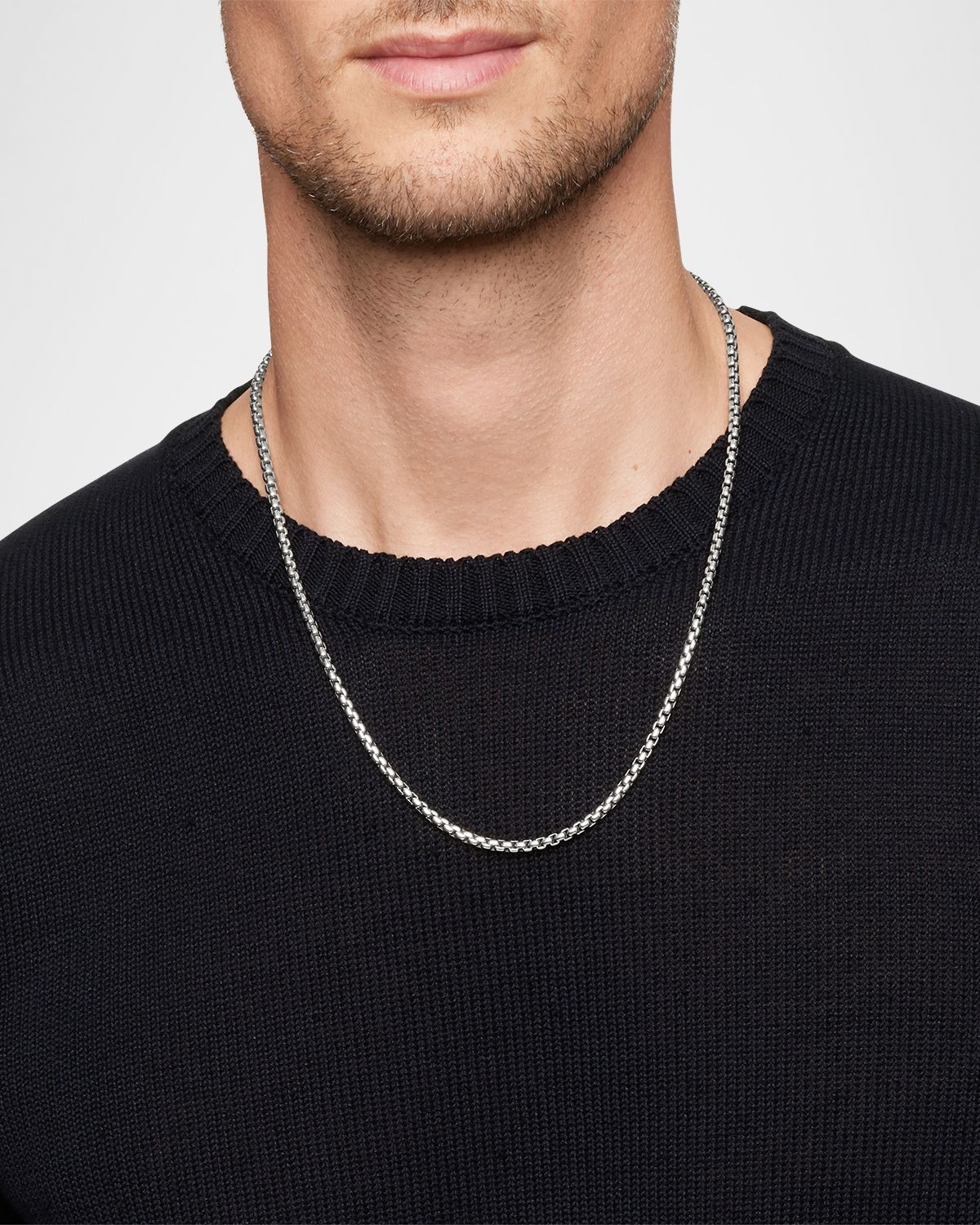 David Yurman Men 's Box Chain Necklace in Silver