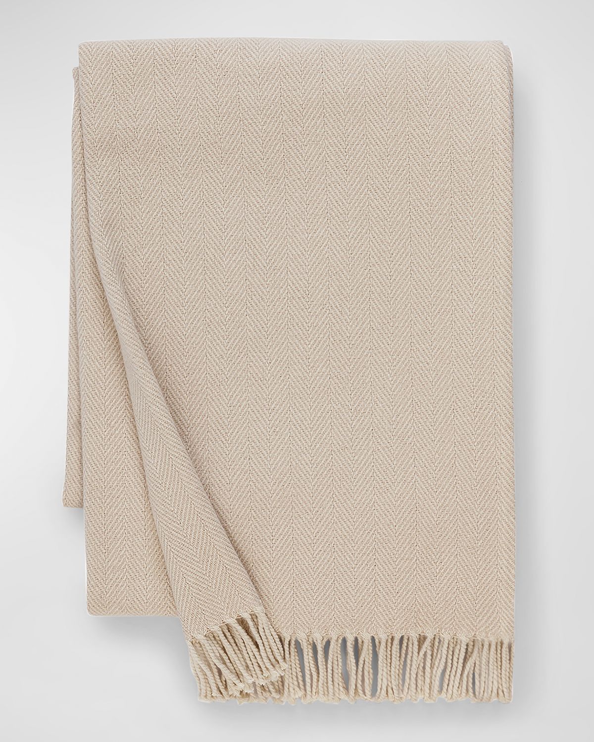 Sferra Brushed Cotton Herringbone-Weave Throw, 51" x 71"