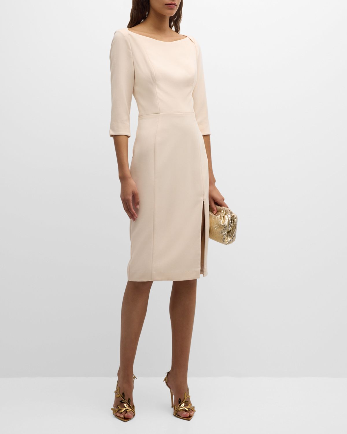 Black Halo Marissa 3/4-Sleeve Ponte Sheath Dress