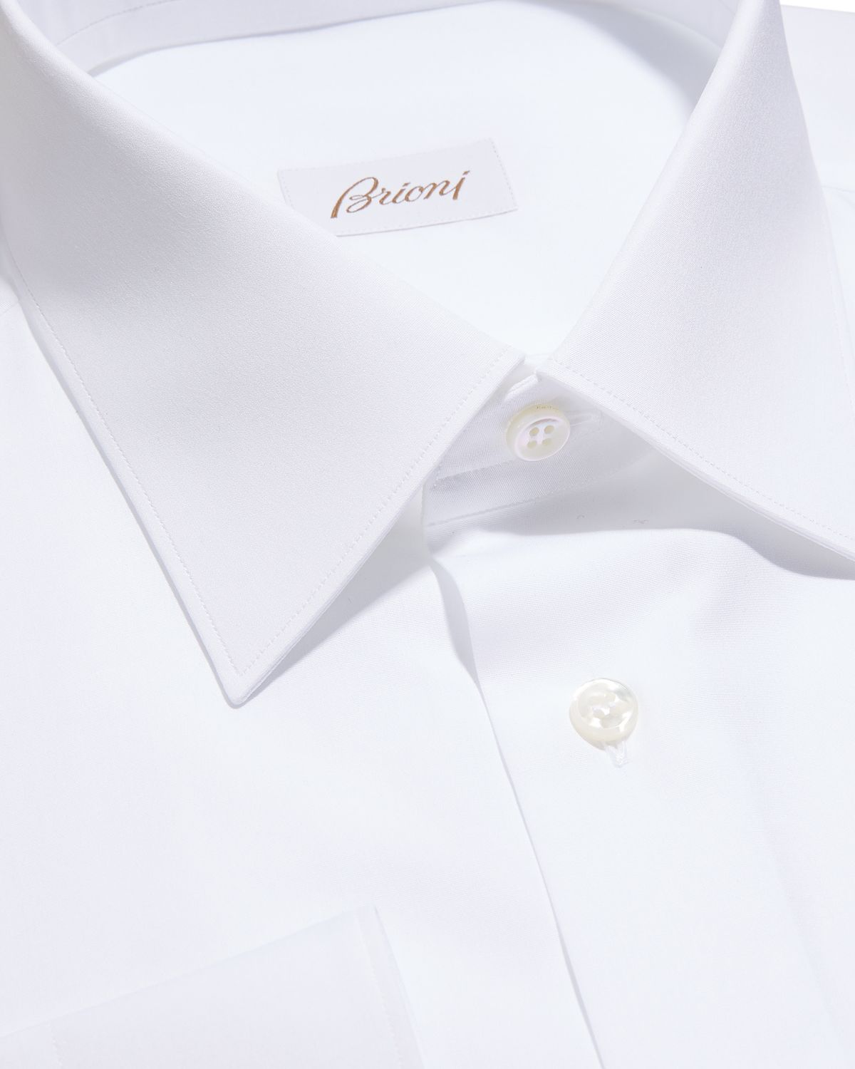 Brioni Wardrobe Essential Solid Dress Shirt, White | Thumbnail 4 Brioni Wardrobe Essential Solid Dress Shirt, White | Thumbnail 4