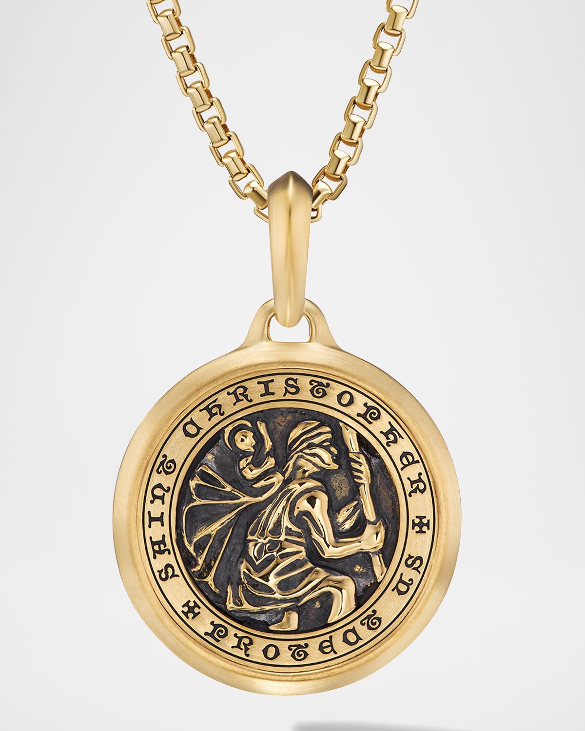 David Yurman Men 's St. Christopher Pendant in 18K Gold, 34.5mm