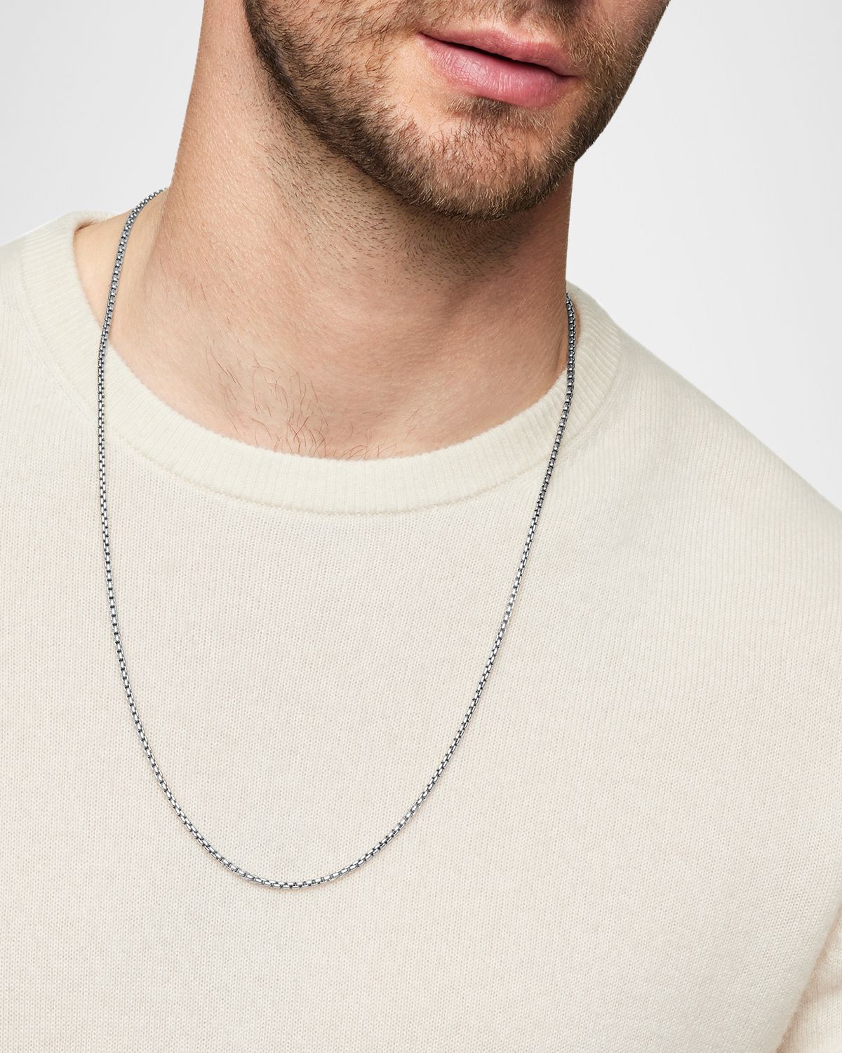 David Yurman Men 's Box Chain Necklace in Silver
