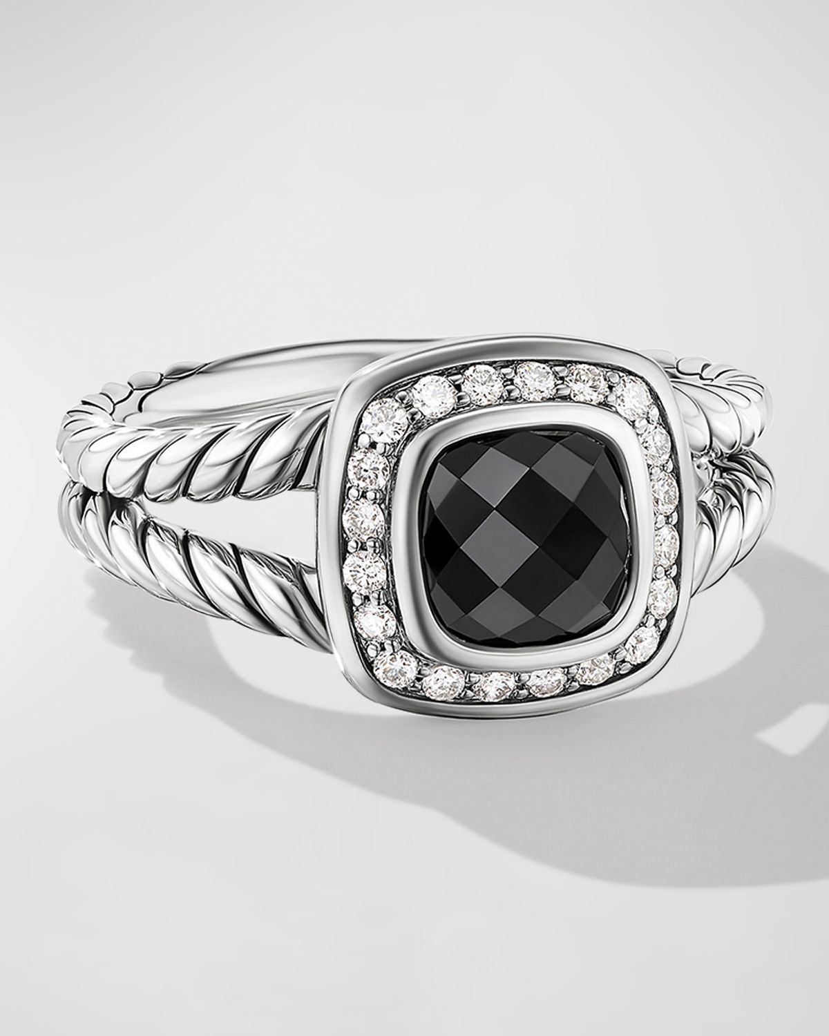 David Yurman Petite Albion Ring with Gemstone and Diamonds in Silver