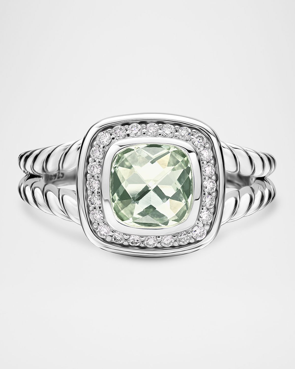David Yurman Petite Albion Ring with Gemstone and Diamonds in Silver, 7mm