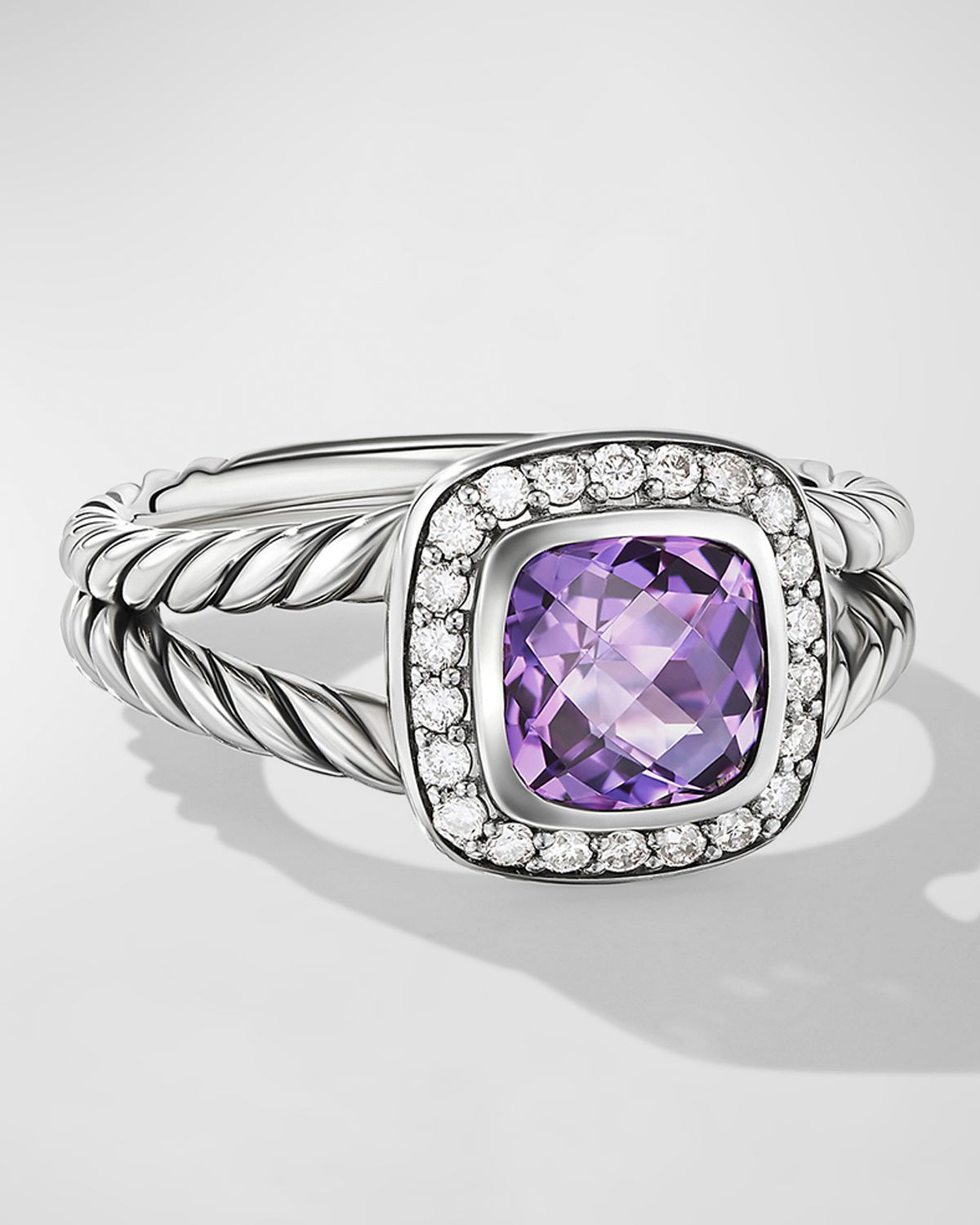 David Yurman Petite Albion Ring with Gemstone and Diamonds in Silver