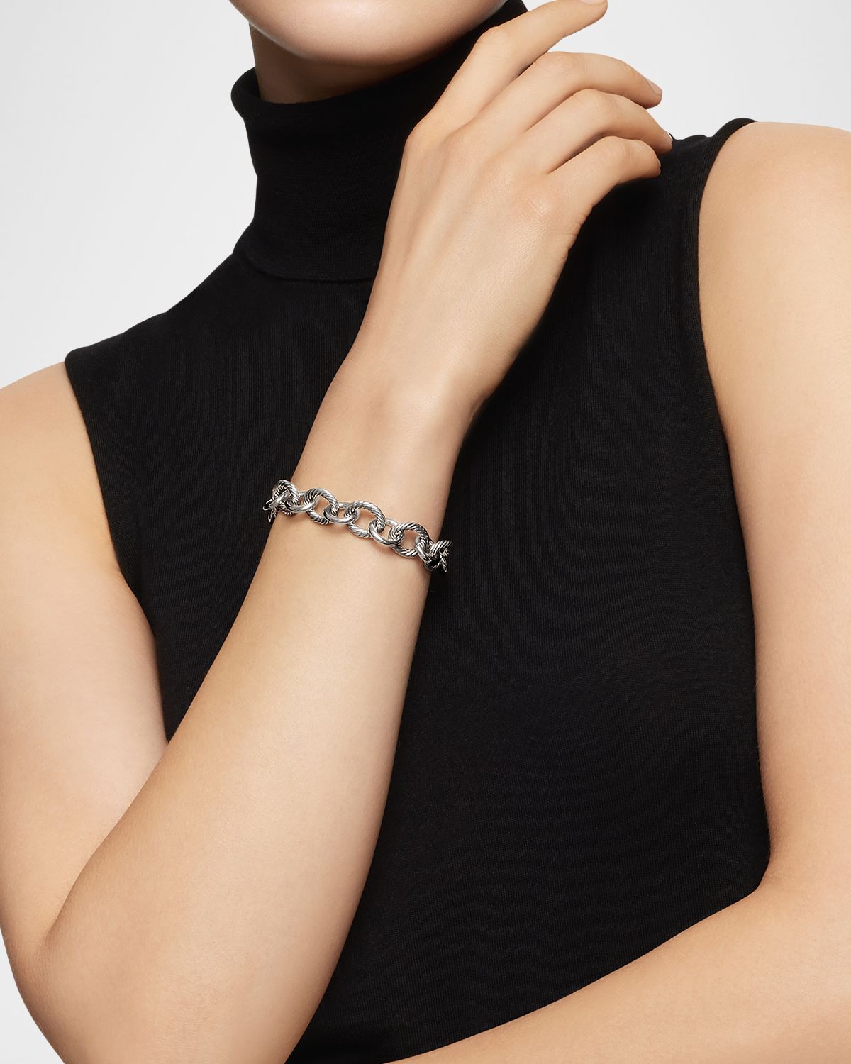 David Yurman Large Oval Link Bracelet in Silver, 12mm