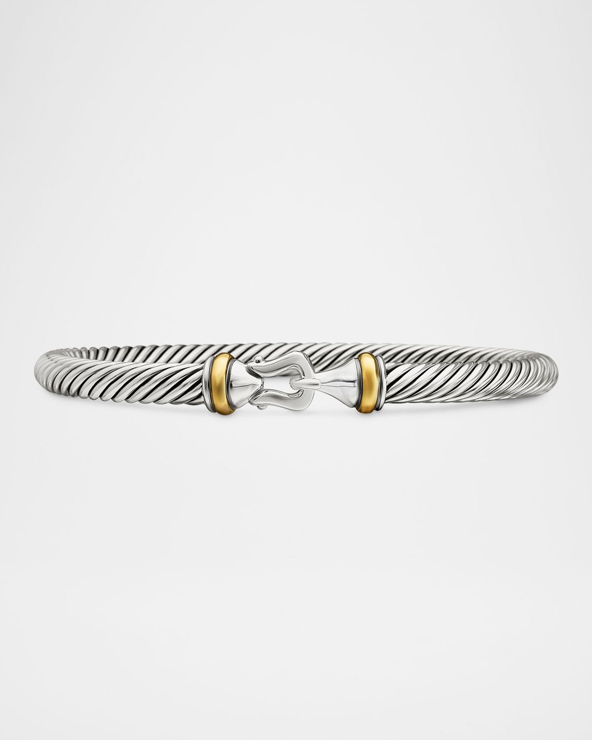 David Yurman Cable Buckle Bracelet in Silver with 18K Gold, 5mm