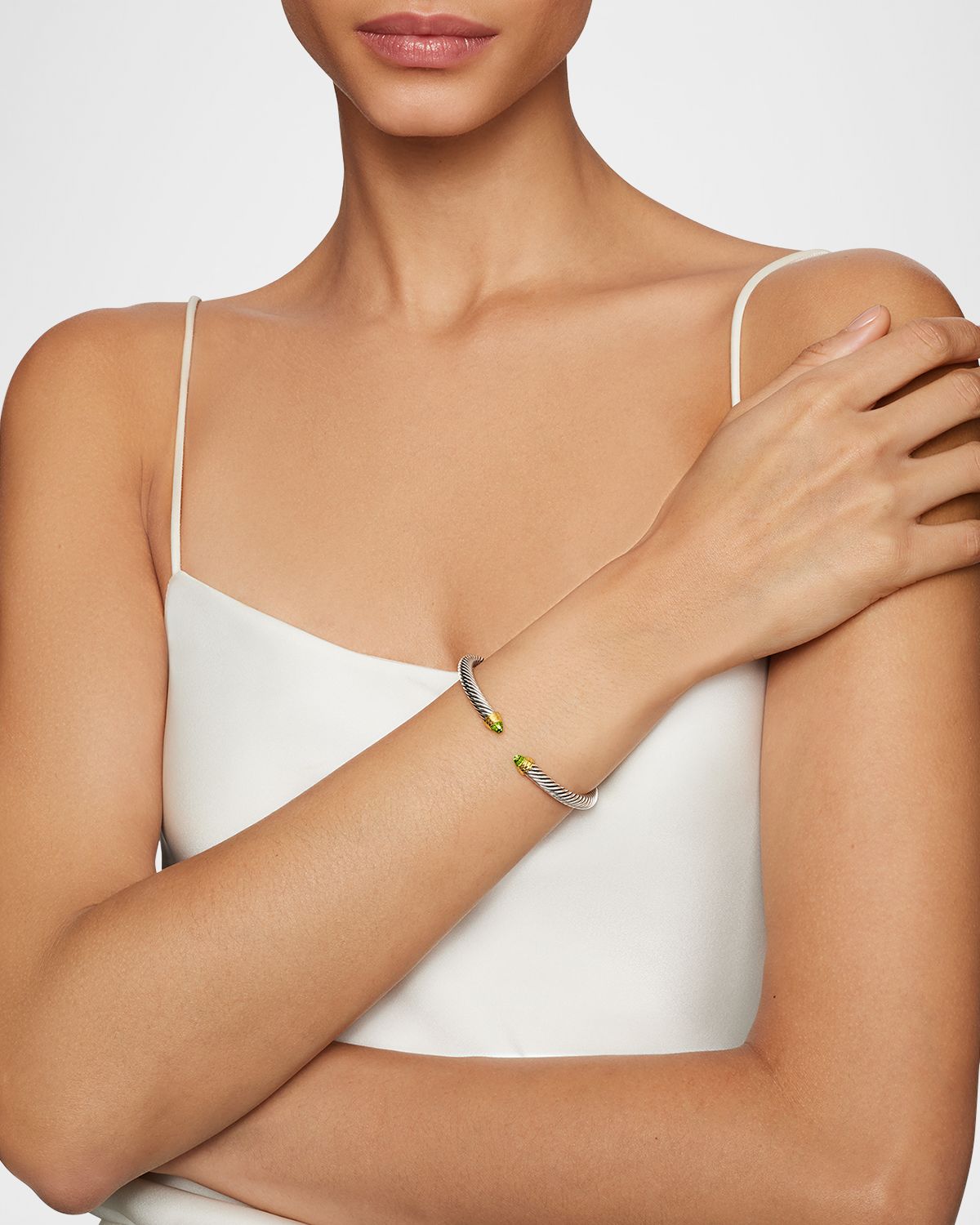 David Yurman Cable Classics Bracelet with Gemstone in Silver with 18K Gold