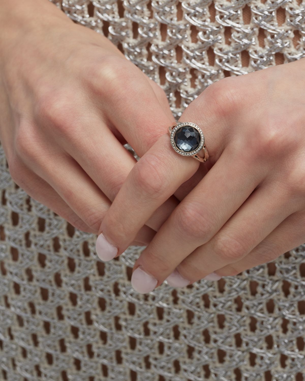 Ippolita Mini Ring in Sterling Silver with Diamonds