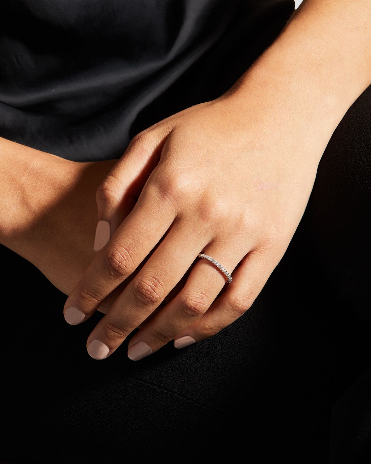 Roberto Coin Micro Pave Diamond Eternity Ring in 18K Gold