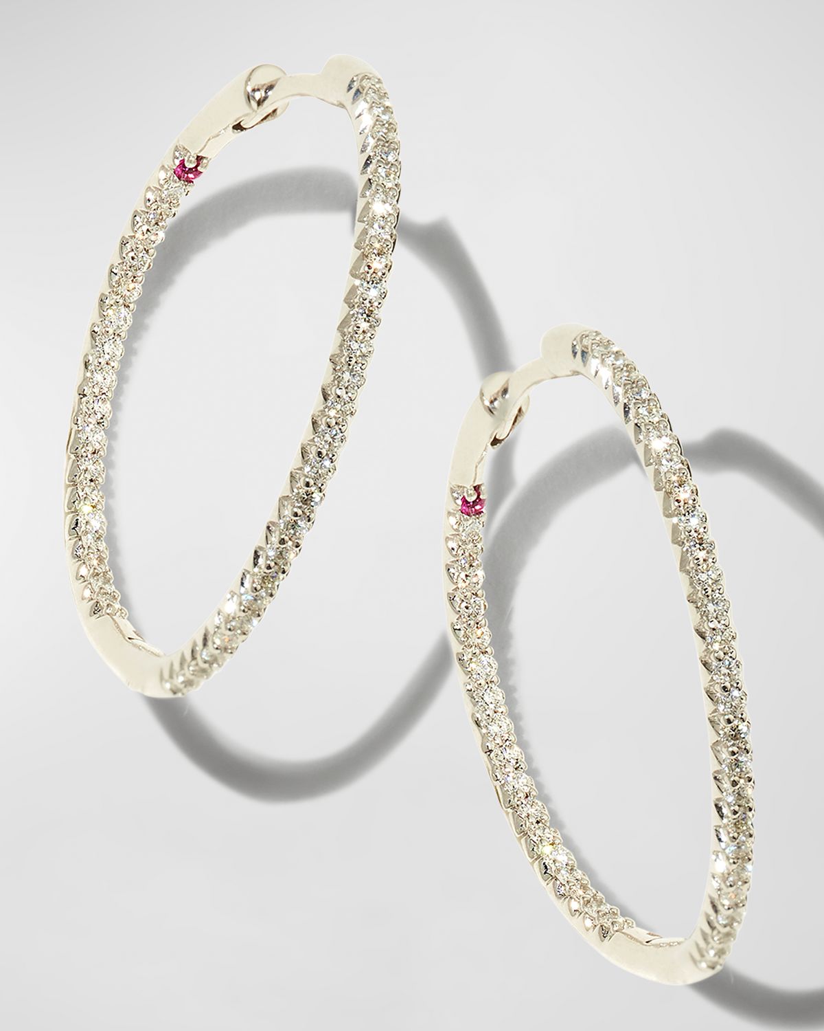 Roberto Coin 30mm Micro Pave Diamond Hoop Earrings in 18K Yellow Gold