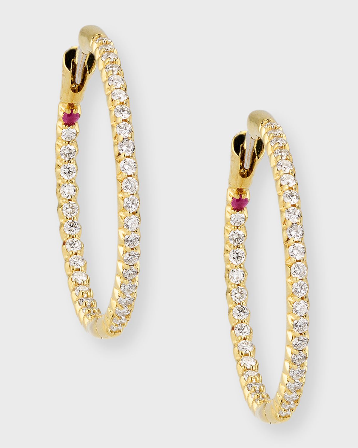Roberto Coin Pave Diamond Hoop Earrings