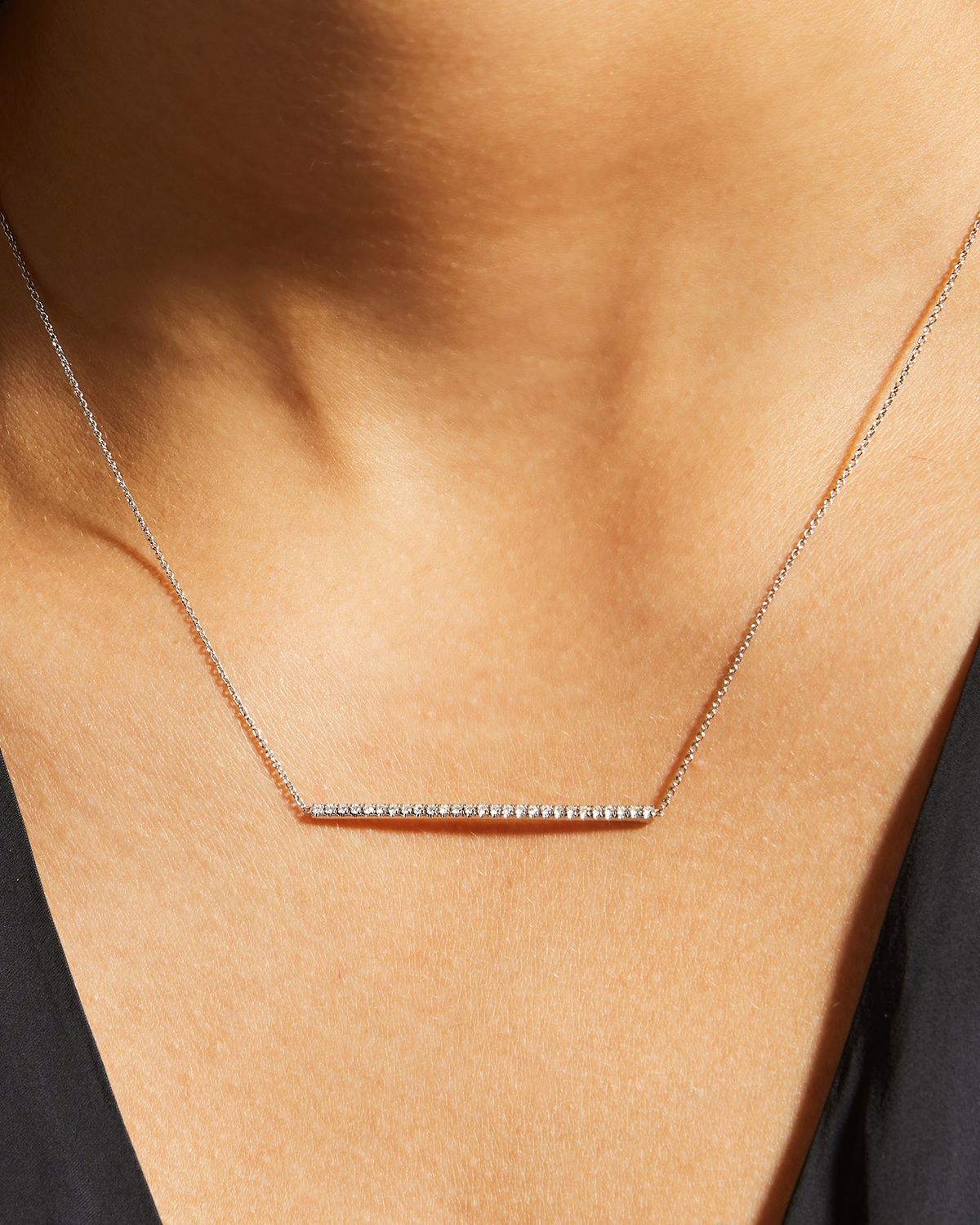 Roberto Coin 18k Gold Diamond Bar Necklace