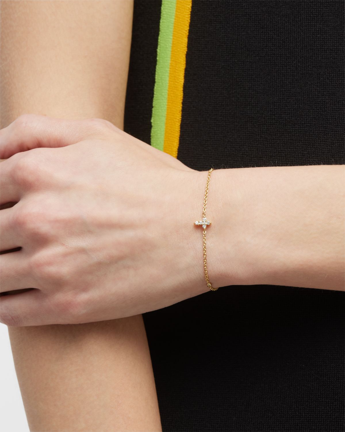 Roberto Coin Tiny Treasure Diamond Cross Bracelet