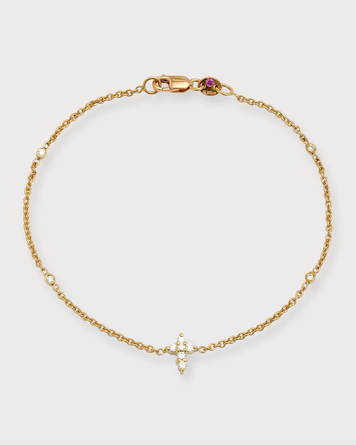 Roberto Coin Tiny Treasure Diamond Cross Bracelet