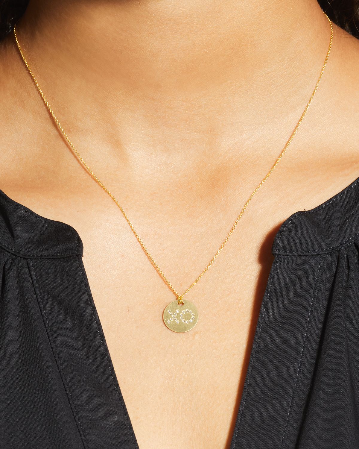 Roberto Coin Diamond XO Medallion Necklace