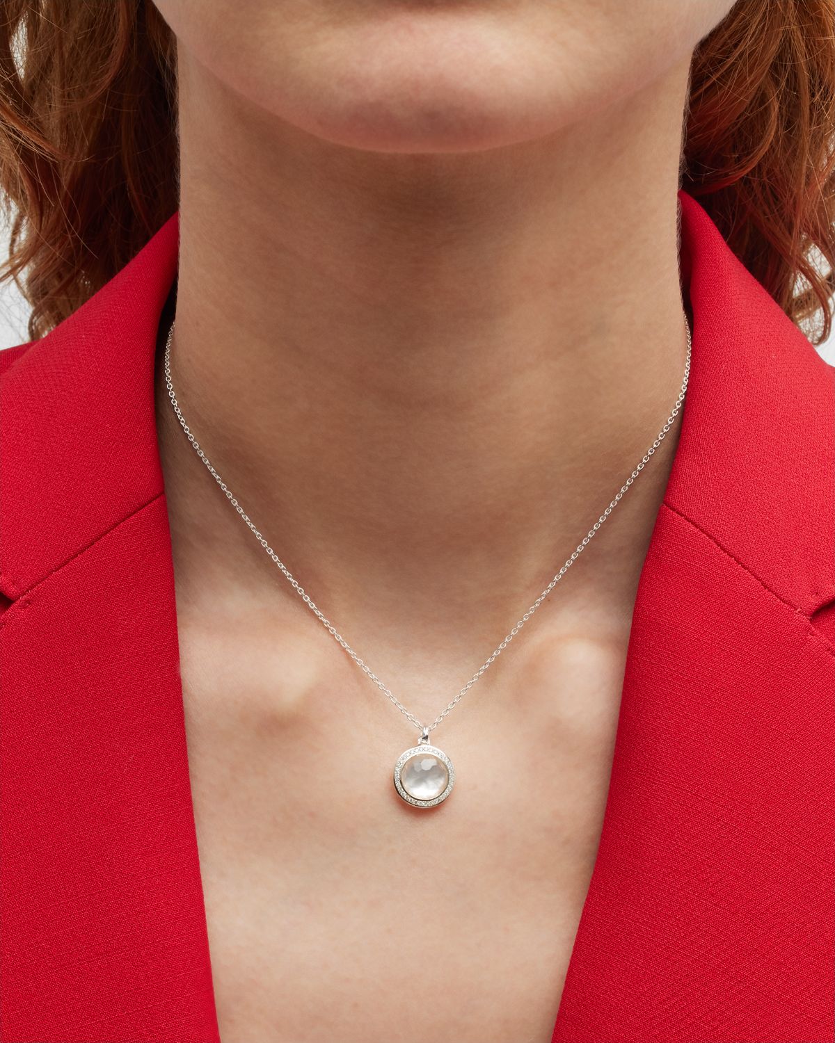 Ippolita Mini Pendant Necklace in Sterling Silver with Diamonds