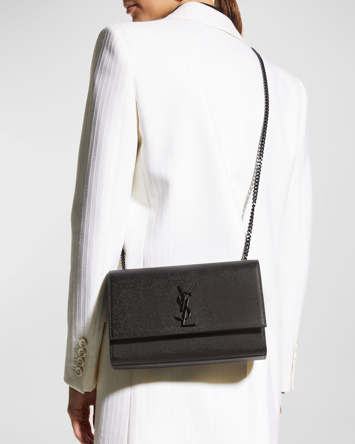 Saint Laurent Kate Medium YSL Crossbody Bag in Grained Leather