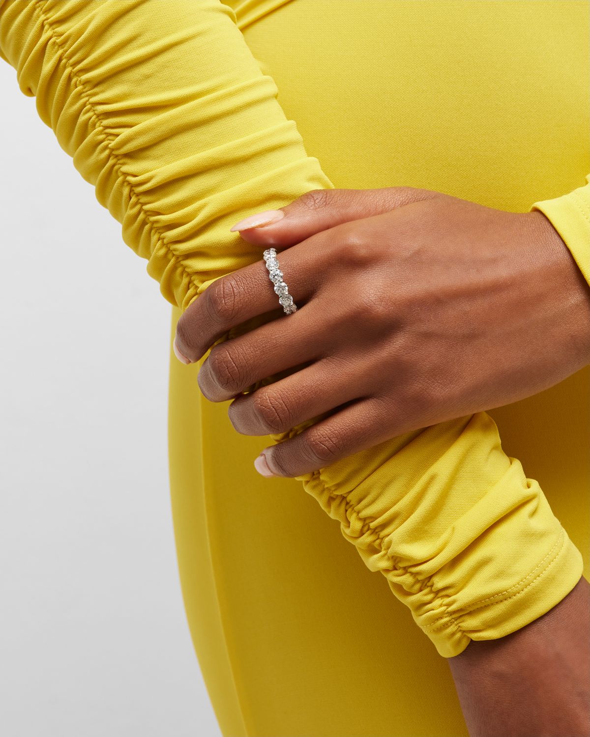 Neiman Marcus Diamonds Platinum FG-VS Diamond Eternity Band, Size 6.75, 5.40tcw