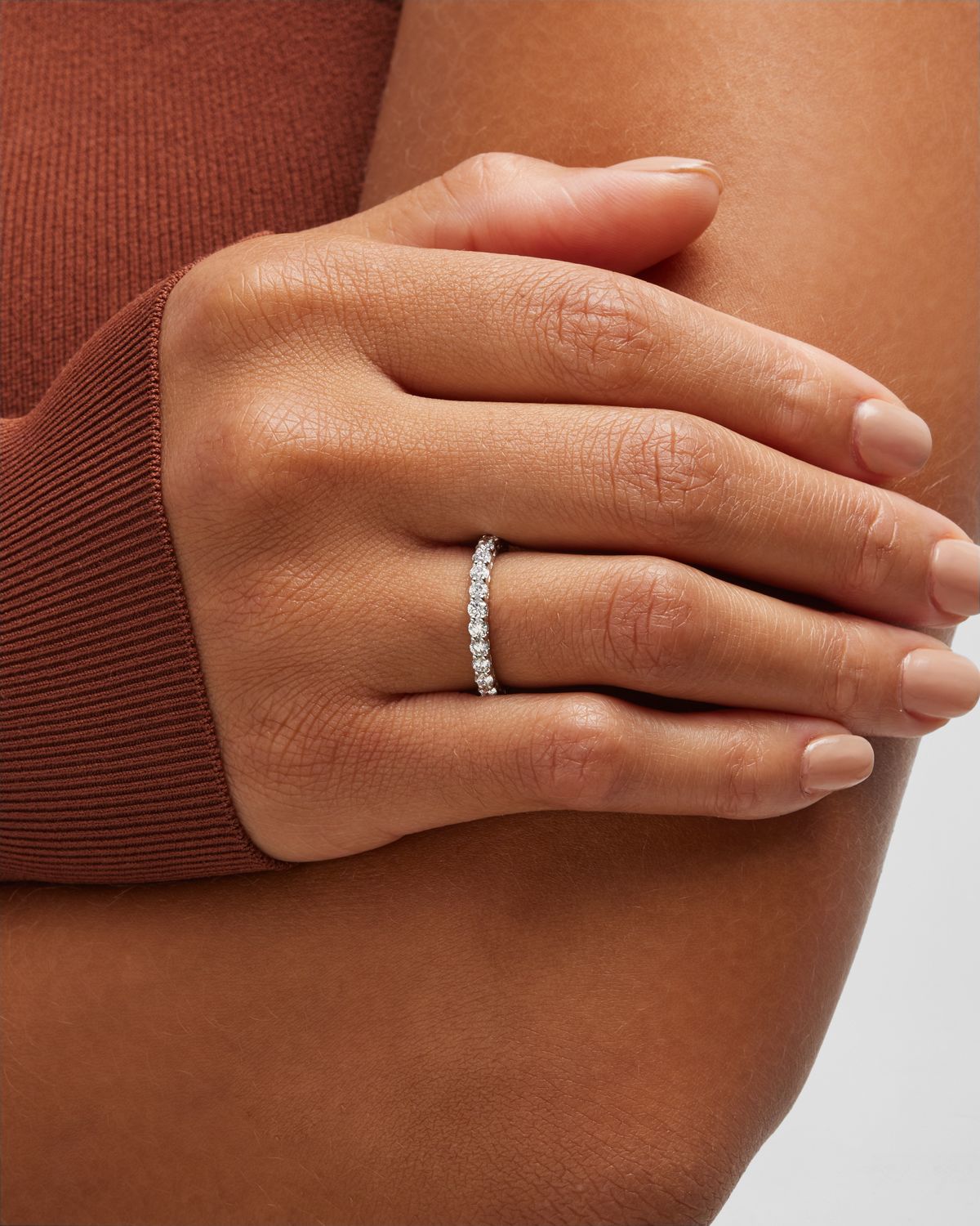 Neiman Marcus Diamonds Diamond Eternity Band Ring in Platinum, Size 6.5, 1.50tcw