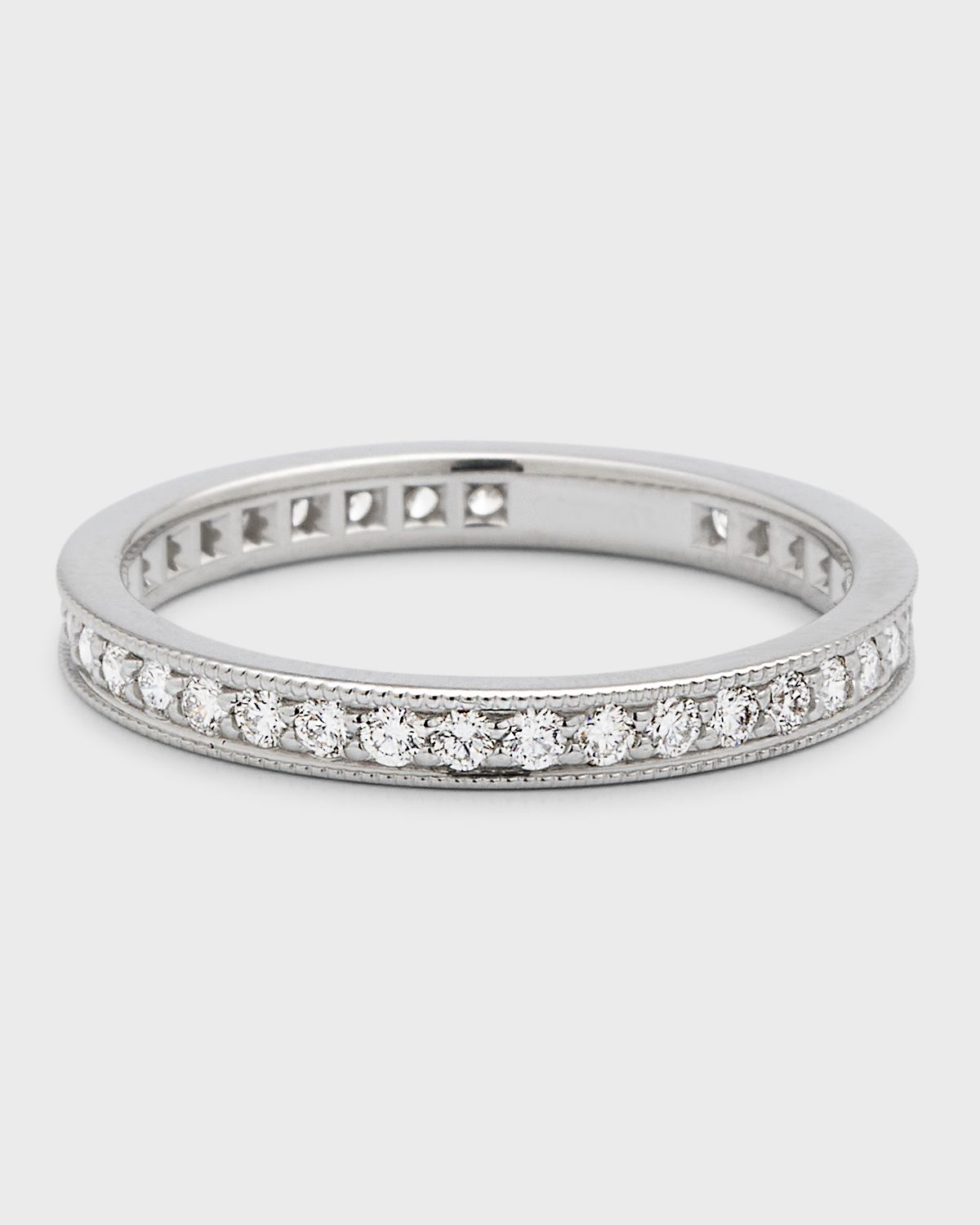 Neiman Marcus Diamonds Channel-Set Diamond Eternity Band Ring in 18K White Gold