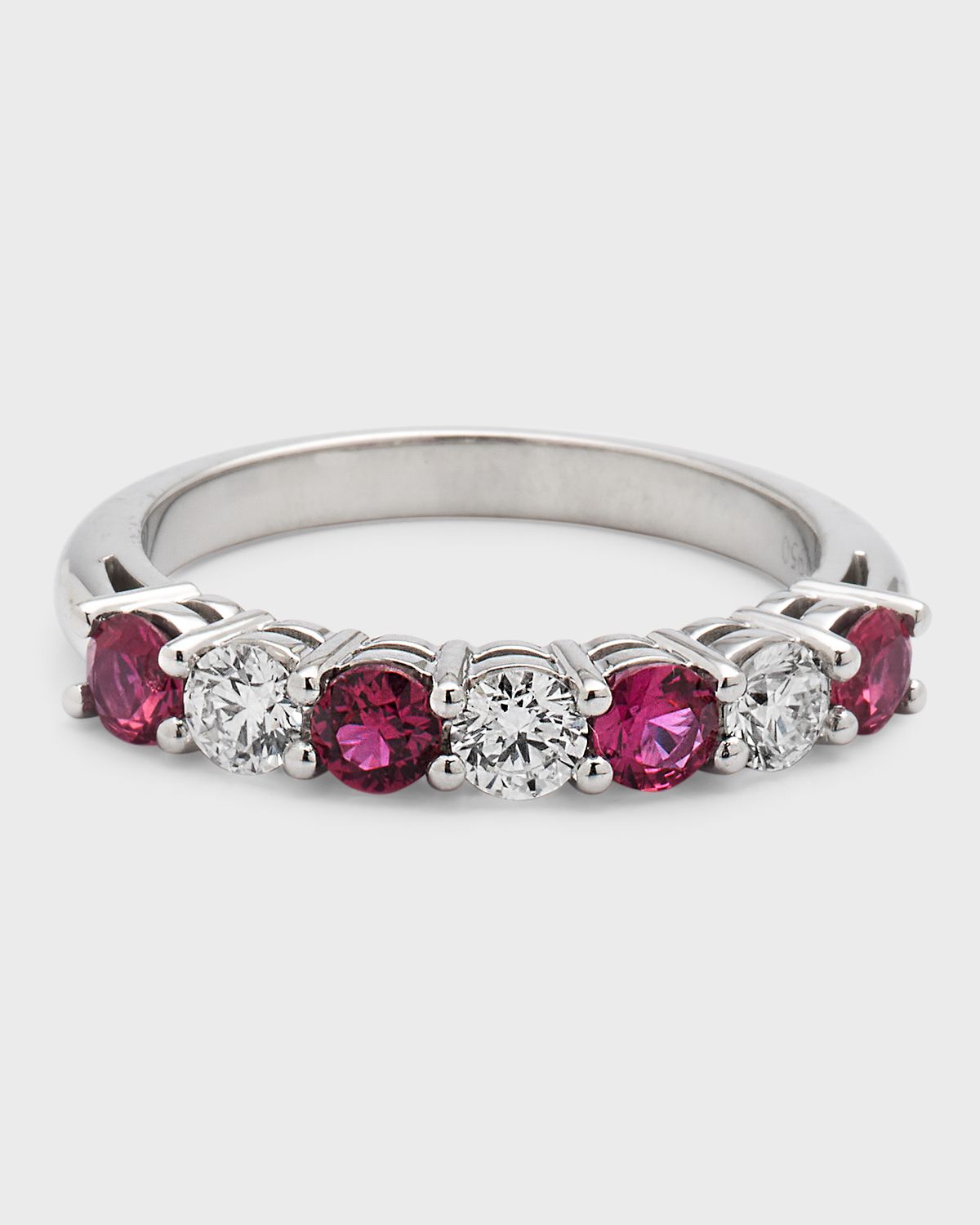 Neiman Marcus Diamonds Platinum Ruby/Diamond Ring, Size 7, 1.17tcw