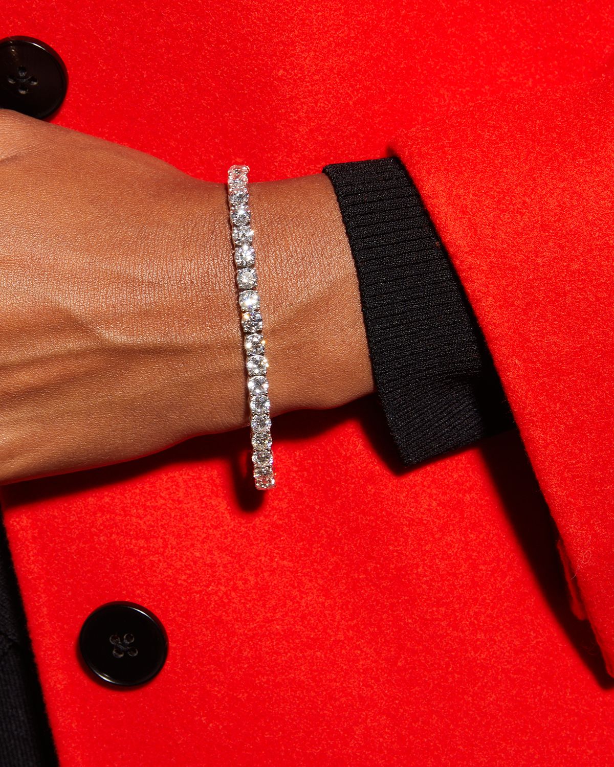 Neiman Marcus Diamonds 18k White Gold Diamond Tennis Bracelet, 14.43tcw, 7"L