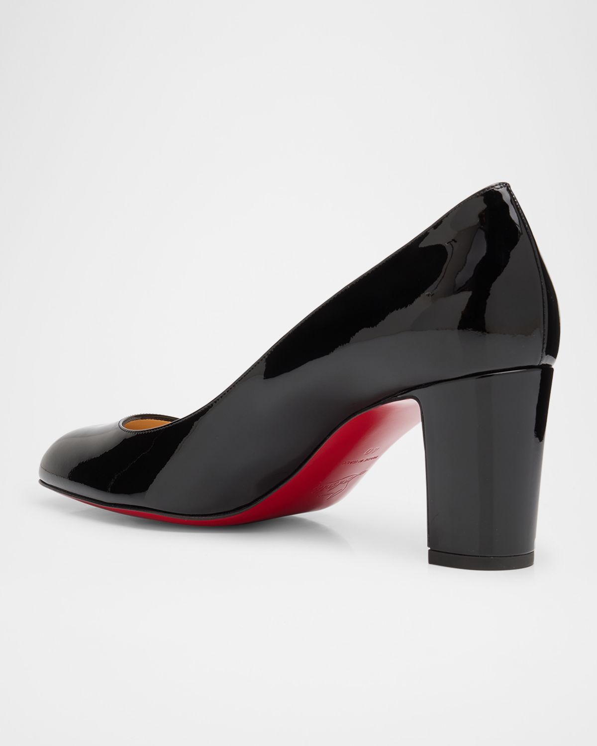 Christian Louboutin 70mm Cadrilla Patent Block-Heel Pumps