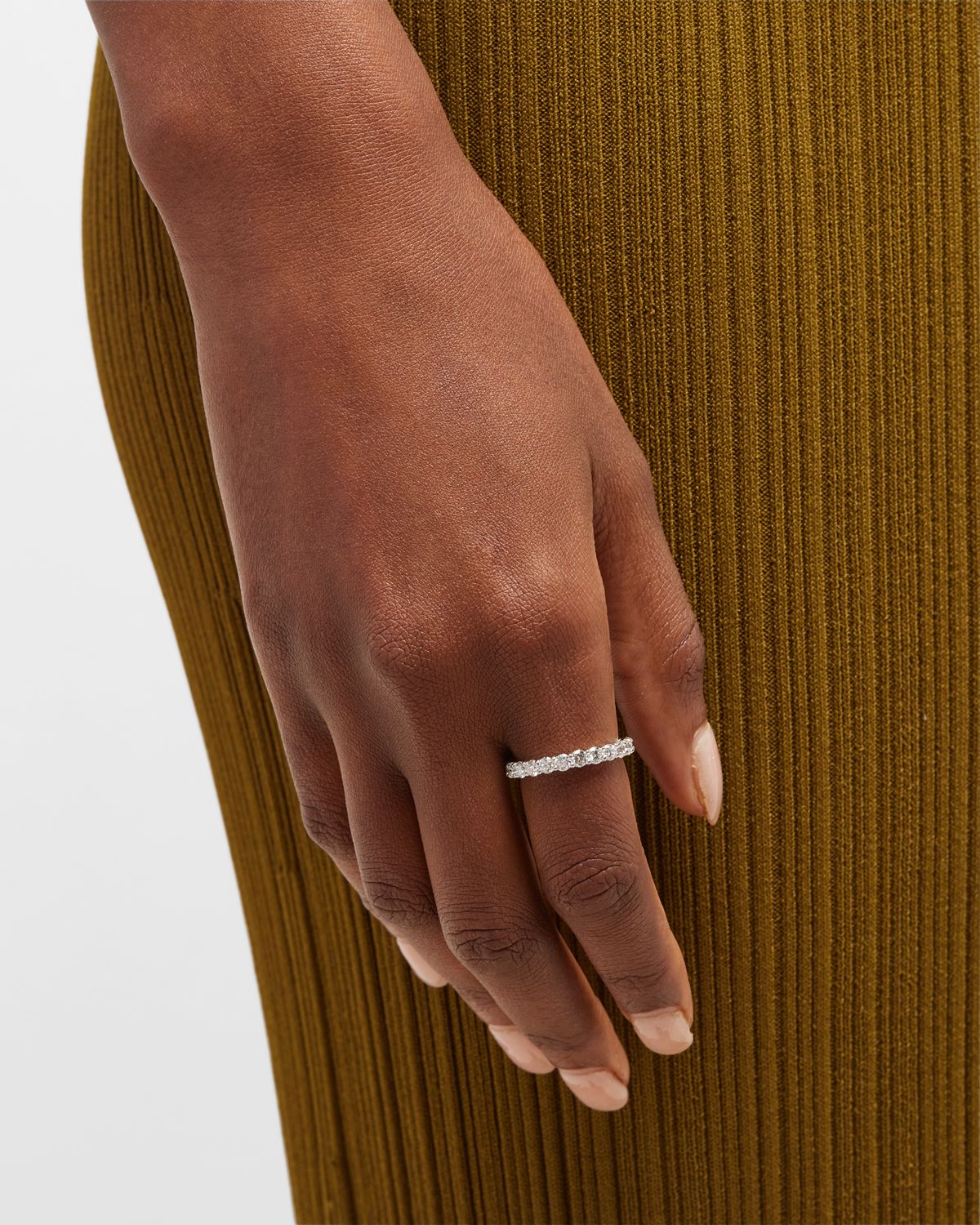 Neiman Marcus Diamonds Platinum Round Diamond Eternity Ring, Size 6 3/4, 2.07tcw